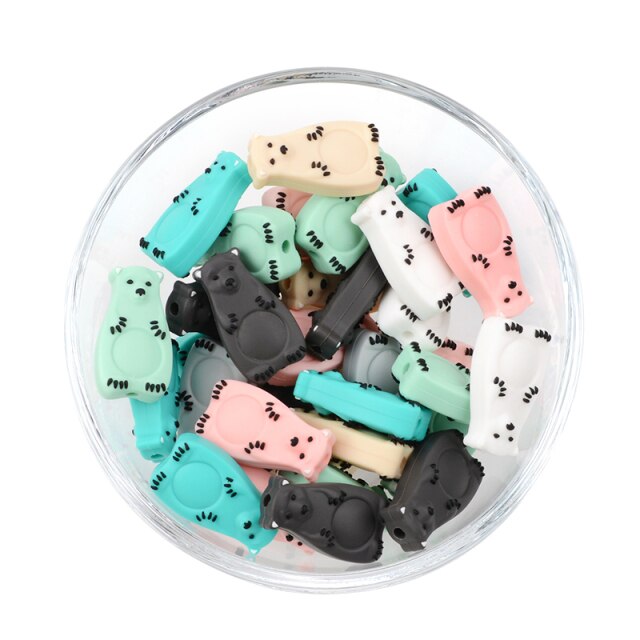 LOFCA 10pcs Koala Silicone Beads BPA Free Food Grade Baby Silicone Teething Beads Toys Baby Care Pacifier Chain Gift DIY