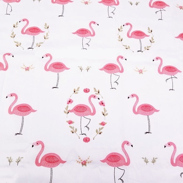 Hot Printed Flamingo Kids Twill Cotton Fabric,Patchwork Cloth for DIY Sewing Quilting Fat Quarters Material For Baby&Child