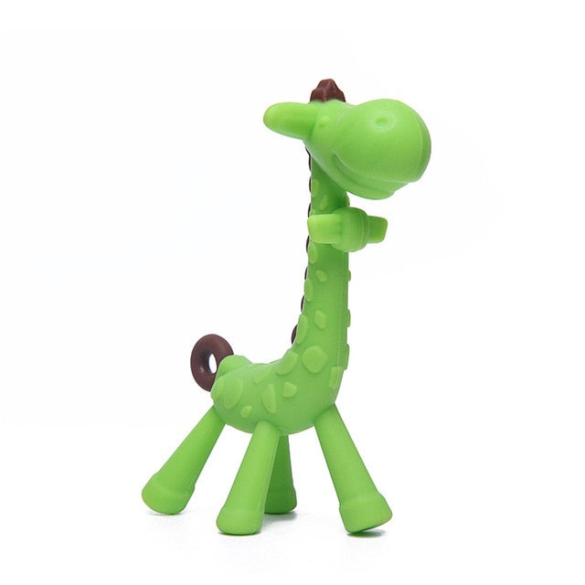 1PC Silicone Giraffe Baby Teether Animal Newborn Teething Toy Kids Care Organic Nursing Gift BPA Free Pacifier Chain Accessories