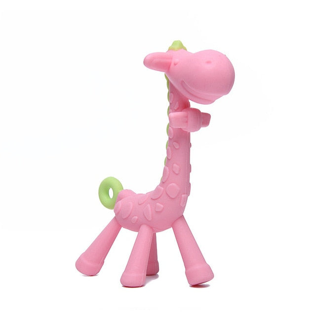 1PC Silicone Giraffe Baby Teether Animal Newborn Teething Toy Kids Care Organic Nursing Gift BPA Free Pacifier Chain Accessories