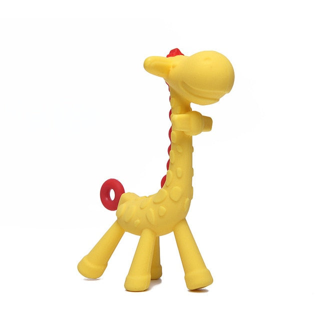 1PC Silicone Giraffe Baby Teether Animal Newborn Teething Toy Kids Care Organic Nursing Gift BPA Free Pacifier Chain Accessories