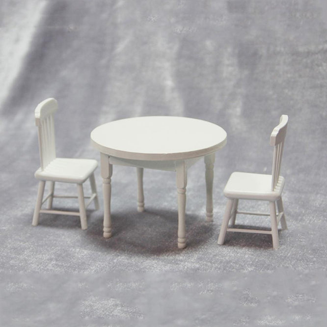 1/12 Miniature Doll House Wooden Dining Table Chairs Modern Style Kitchen Furniture Doll House Decor Kids Toy