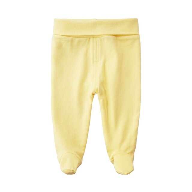 Newborn baby pants unisex organic Cotton legged High Waist Belly Care Baby Girl Pant Boys Trousers causual long Newborn Trousers