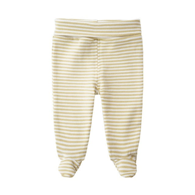 Newborn baby pants unisex organic Cotton legged High Waist Belly Care Baby Girl Pant Boys Trousers causual long Newborn Trousers