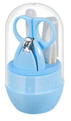 4pcs Baby Healthcare Kits Baby Nail Care Set Infant Finger Trimmer Scissors Nail Clippers Cartoon Animal Storage Box for Travel