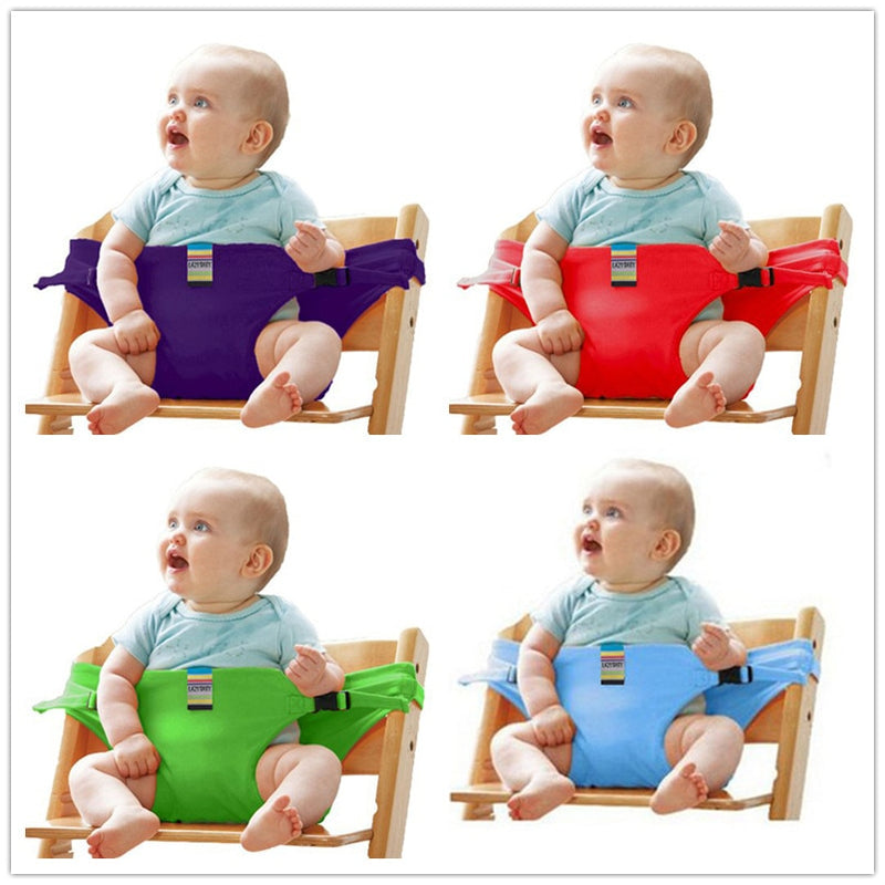 Baby Portable Seat Kids Chair Travel Foldable Washable Infant Dining High Dinning Cover Seat Safety Belt Auxiliary belt