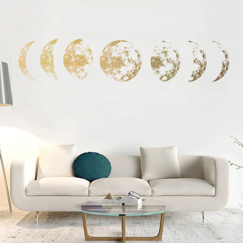 Creative Moon phase 3D Wall Sticker Home living room wall decoration Mural Art Decals background decor Moon stickers