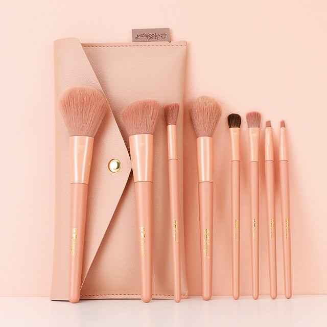 XINYAN Candy Makeup Brush Set Pink Blush Eyeshadow Concealer Lip Cosmetics Make up For Beginner Powder Foundation Beauty Tools