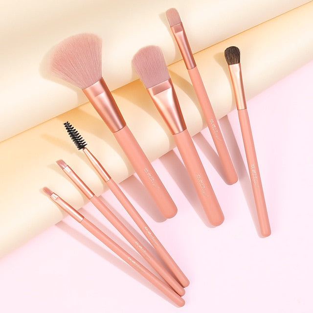 XINYAN Candy Makeup Brush Set Pink Blush Eyeshadow Concealer Lip Cosmetics Make up For Beginner Powder Foundation Beauty Tools