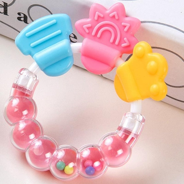 Baby Teether Toys Toddle Safe BPA Free Banana Teething Ring Silicone Chew Dental Care Toothbrush Nursing Beads Gift For Infant