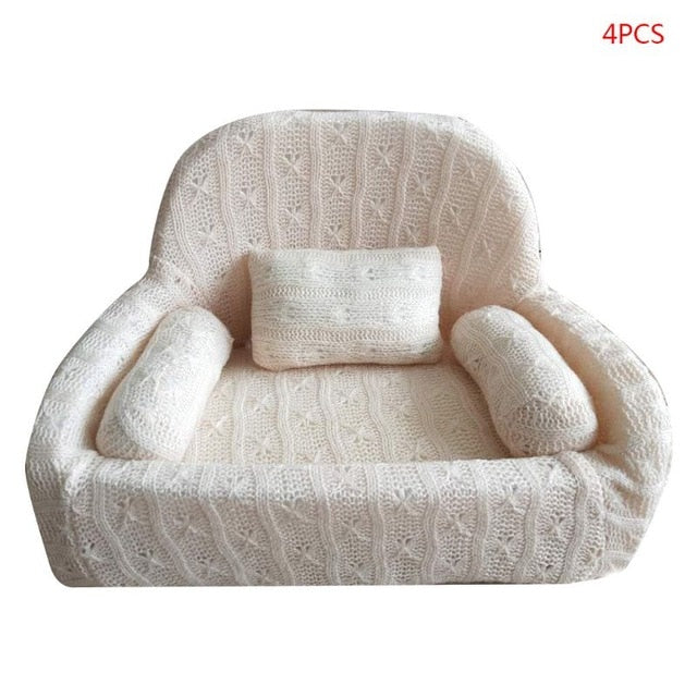 4 Pcs/set Newborn Photography Props Baby Posing Sofa Pillow breathable Set Chair Decoration be used for posing multifunctional