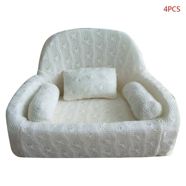 4 Pcs/set Newborn Photography Props Baby Posing Sofa Pillow breathable Set Chair Decoration be used for posing multifunctional