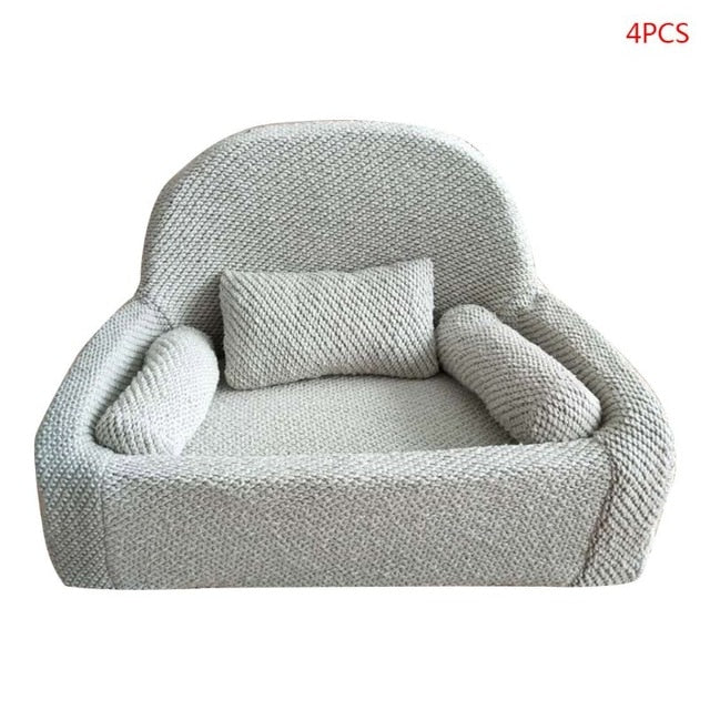 4 Pcs/set Newborn Photography Props Baby Posing Sofa Pillow breathable Set Chair Decoration be used for posing multifunctional