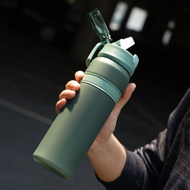 6 Colors Portable Tritan Material Water Bottle With Straw Outdoor Sport Fitness Drinking Bottles Durable Plastic Bottle