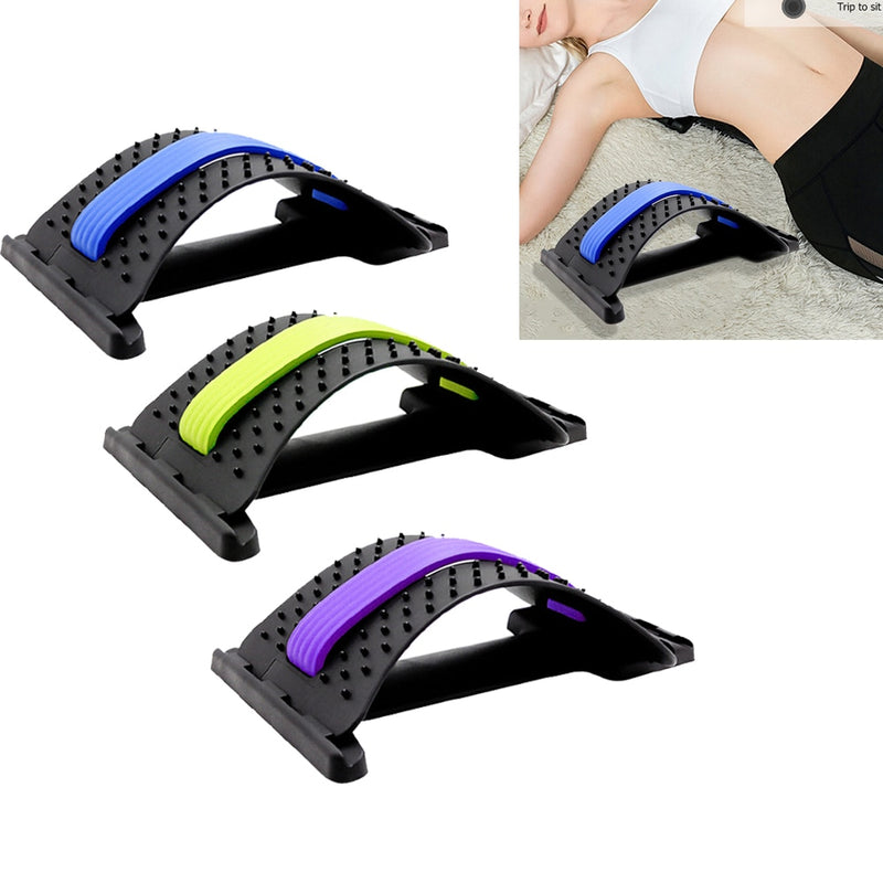 1pc Back Stretch Equipment Massager Massageador Magic Stretcher Fitness Lumbar Support Relaxation Spine Pain Relief Dropshipping