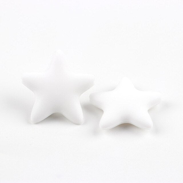 Joepada 10Pcs Star Silicone Baby Teething Beads Food Grade Material for DIY Baby Teething Necklace Oral Care Baby Teether