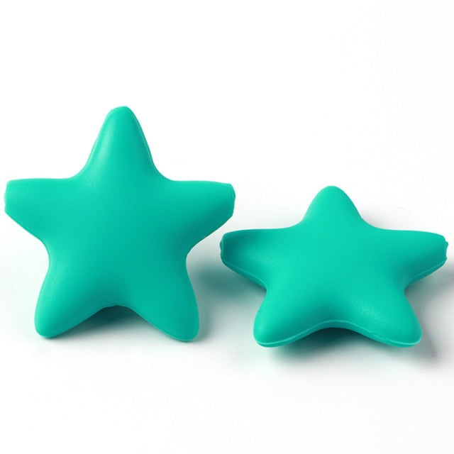 Joepada 10Pcs Star Silicone Baby Teething Beads Food Grade Material for DIY Baby Teething Necklace Oral Care Baby Teether