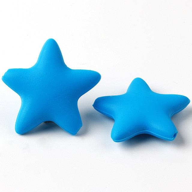 Joepada 10Pcs Star Silicone Baby Teething Beads Food Grade Material for DIY Baby Teething Necklace Oral Care Baby Teether