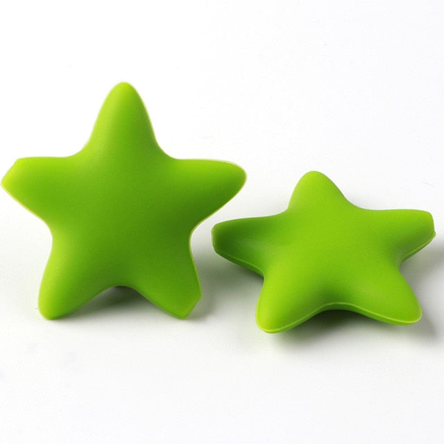 Joepada 10Pcs Star Silicone Baby Teething Beads Food Grade Material for DIY Baby Teething Necklace Oral Care Baby Teether