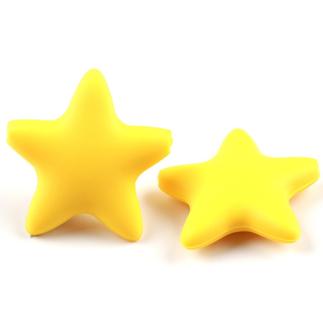 Joepada 10Pcs Star Silicone Baby Teething Beads Food Grade Material for DIY Baby Teething Necklace Oral Care Baby Teether