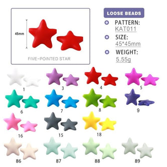 Joepada 10Pcs Star Silicone Baby Teething Beads Food Grade Material for DIY Baby Teething Necklace Oral Care Baby Teether
