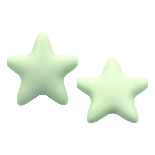 Joepada 10Pcs Star Silicone Baby Teething Beads Food Grade Material for DIY Baby Teething Necklace Oral Care Baby Teether