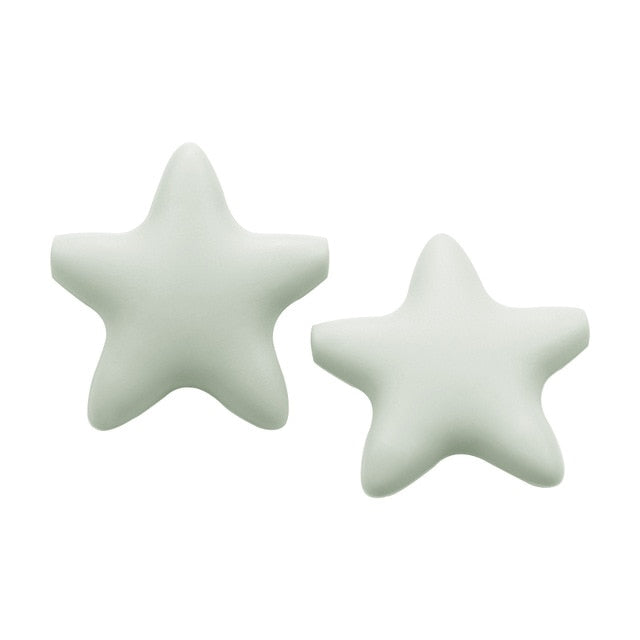 Joepada 10Pcs Star Silicone Baby Teething Beads Food Grade Material for DIY Baby Teething Necklace Oral Care Baby Teether