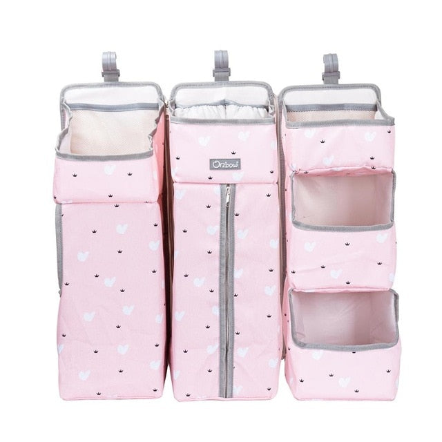 Orzbow Baby Bed Organizer Hanging Bags For Newborn Crib Diaper Storage Bags Baby Care Organizer Infant Bedding Nursing Bags