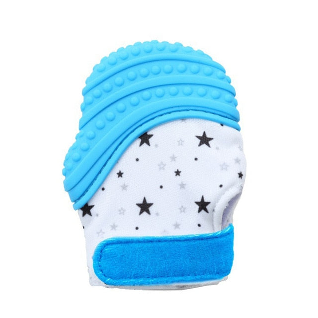 1Pcs Baby Teether Glove Cute Cartoon Star Pattern Baby Teething Glove Adjustable Anti-bite Baby Chew Glove Toys Infant Oral Care