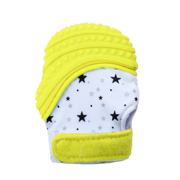 1Pcs Baby Teether Glove Cute Cartoon Star Pattern Baby Teething Glove Adjustable Anti-bite Baby Chew Glove Toys Infant Oral Care