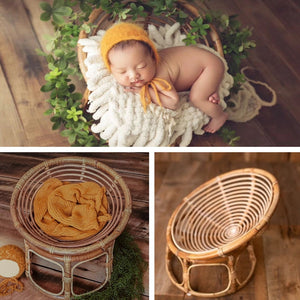 Newborn Photography Prop Basket Handmade Vintage Bamboo Chair for Baby Boy Photography Props Newborn Photo Posing Props Infantil