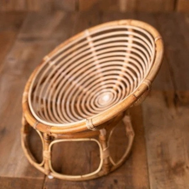 Newborn Photography Prop Basket Handmade Vintage Bamboo Chair for Baby Boy Photography Props Newborn Photo Posing Props Infantil