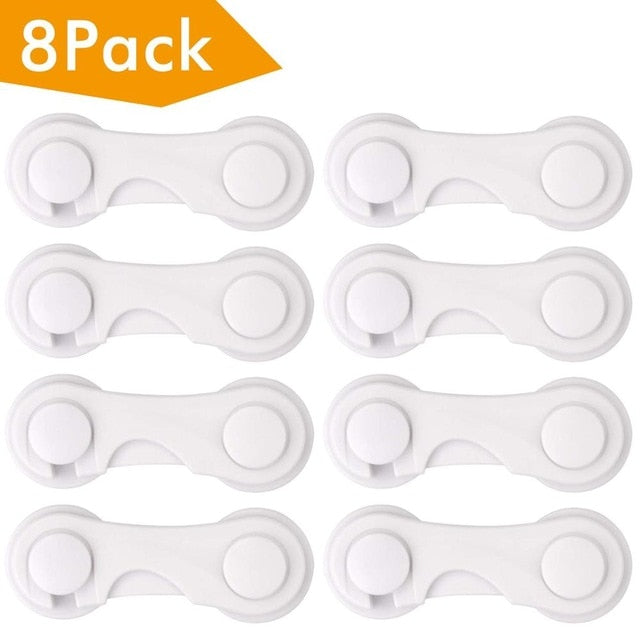 Qshare 8pcs/lot Child Baby Safety Lock Cupboard Cabinet Door Drawer Safety Locks Children Security Protector Baby Care