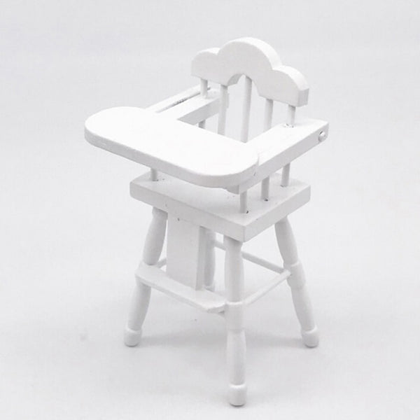 1/12 White Furniture Chair Portable Child Dining Chair Toy For Baby Doll House Furniture Baby Doll Accessories Baby Infant