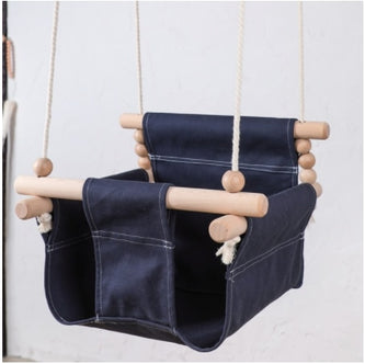 Baby Swing Chair Canvas Hanging Wood Children Baby Rocker Toy Safety Baby Bouncer Outside Swing Chair Toy Rocker For Children