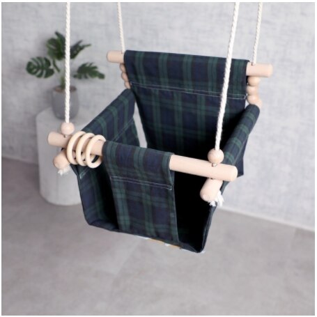 Baby Swing Chair Canvas Hanging Wood Children Baby Rocker Toy Safety Baby Bouncer Outside Swing Chair Toy Rocker For Children