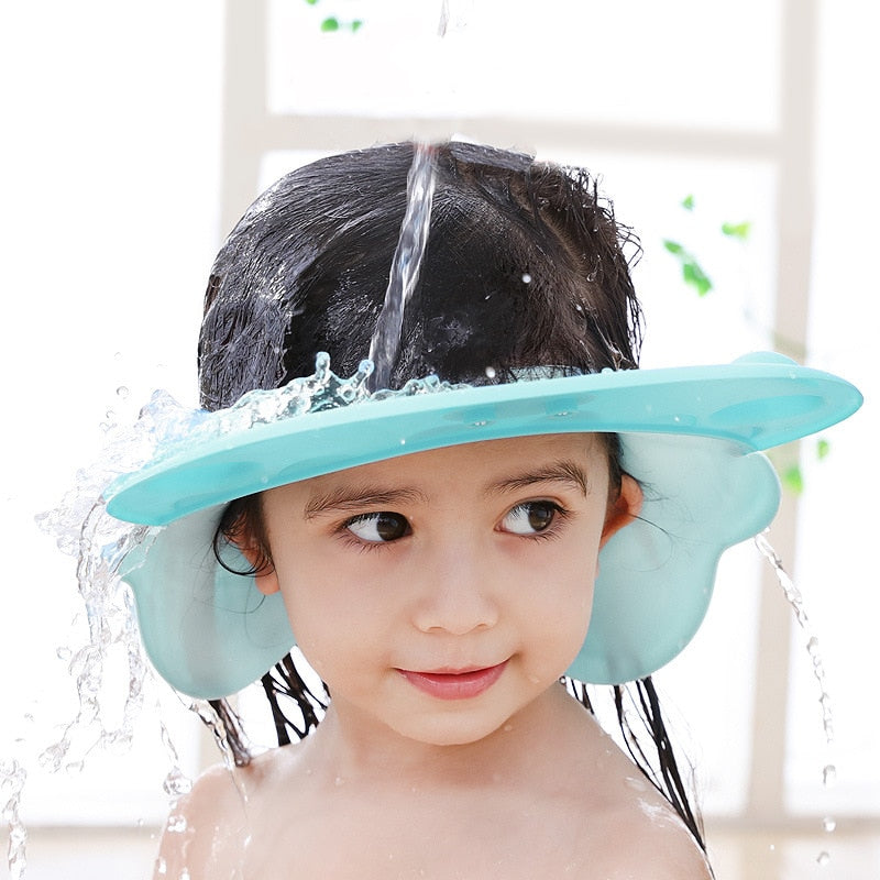 Kids Wash Hair Shield Direct Visor Caps Shampoo Bathing Shower Cap for Children Baby Care Sweet Lovely Hippos Style Baby Hats