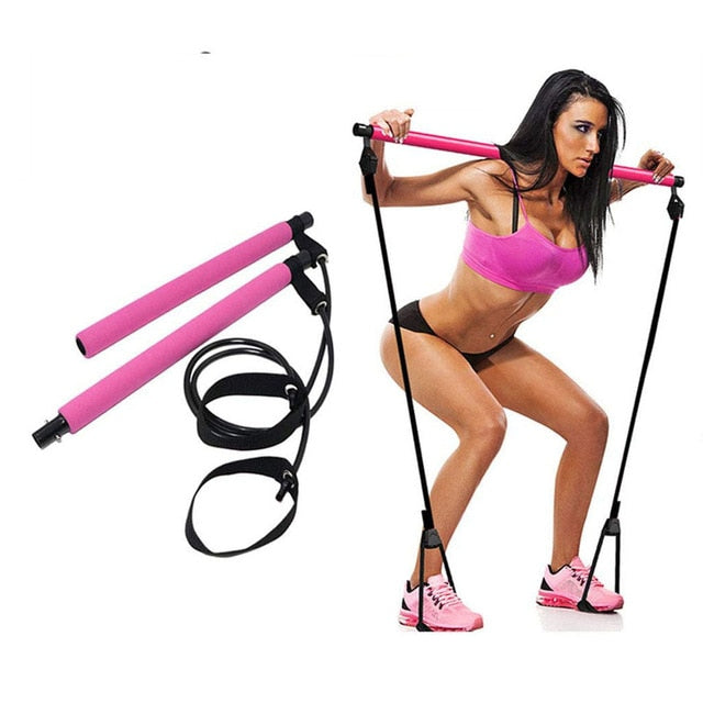 Yoga Crossfit Resistance Bands Exerciser Pull Rope Portable Gym Workout Pilates Bar Trainer Elastic Bands For Fitness Equipment