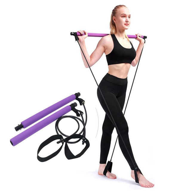 Yoga Crossfit Resistance Bands Exerciser Pull Rope Portable Gym Workout Pilates Bar Trainer Elastic Bands For Fitness Equipment