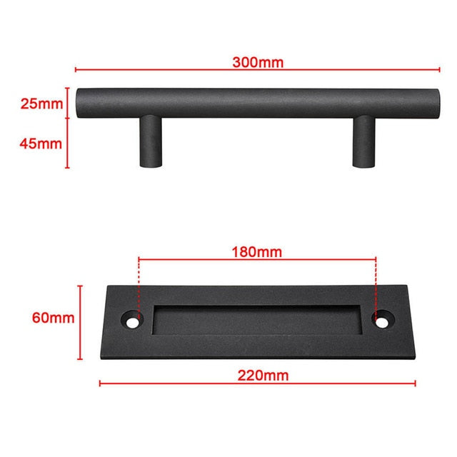 Sliding Barn Door Handle Pull Flush Recessed Wood Door Handle Furniture Hardware For Cabinet Cupboard Interior Door 35-45MM