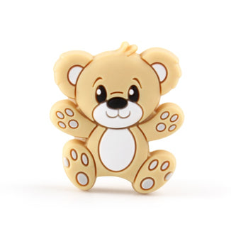 Keep&Grow Silicone Animal Bear Beads 10pcs Newborn Teether Products Cartoon Teething Beads DIY Pacifier Chain Baby Oral Care Toy