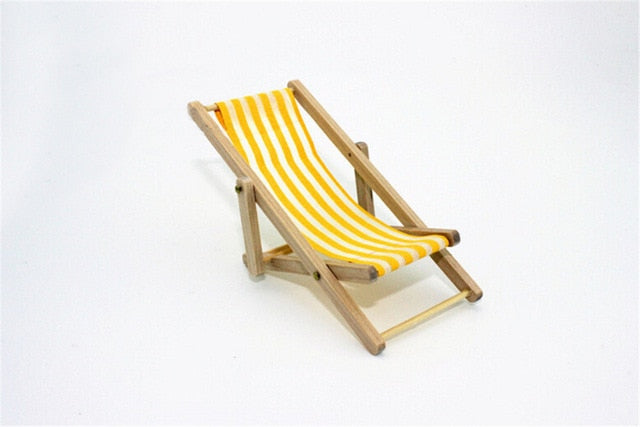 Miniature For Barbie Dolls House Color In Green Pink Blue 1:12 Scale Foldable Wooden Deckchair Lounge Beach Chair For Lovely