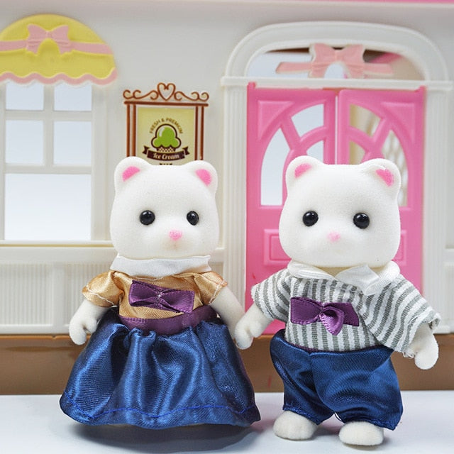 Simulation Forest Rabbit Family Doll Dollhouse Figures Furniture DIY Playset PlayHouse Bedroom Girl Toys Accessories Xmas Gifts