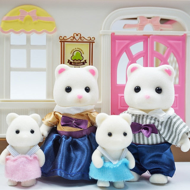 Simulation Forest Rabbit Family Doll Dollhouse Figures Furniture DIY Playset PlayHouse Bedroom Girl Toys Accessories Xmas Gifts