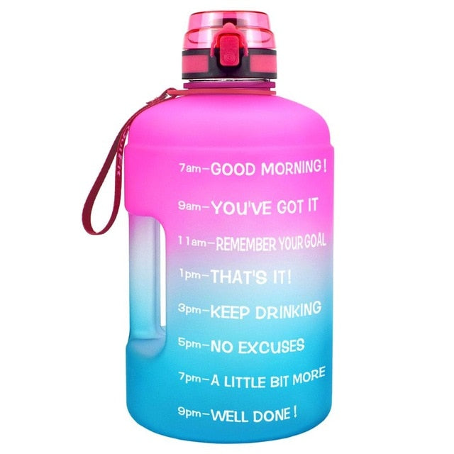 BuildLife 1.3L 2.2L 3.78L Water Bottle With Locking Flip-Flop Lid Outdoor Gym Bottles Fitness Sports BPA Free Large Capacity Jug