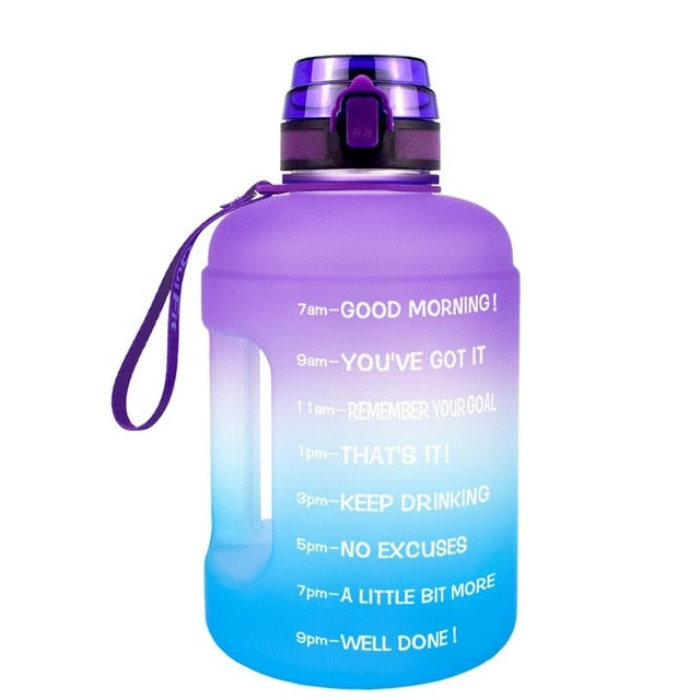 BuildLife 1.3L 2.2L 3.78L Water Bottle With Locking Flip-Flop Lid Outdoor Gym Bottles Fitness Sports BPA Free Large Capacity Jug