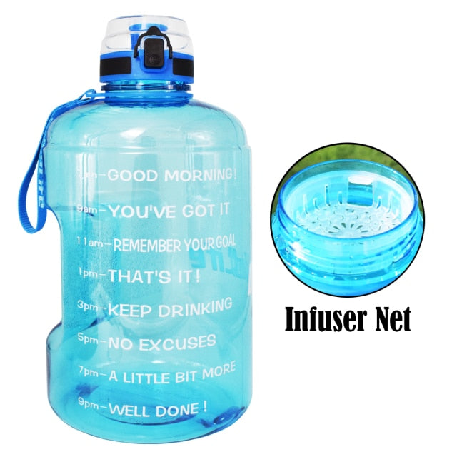 BuildLife 1.3L 2.2L 3.78L Water Bottle With Locking Flip-Flop Lid Outdoor Gym Bottles Fitness Sports BPA Free Large Capacity Jug