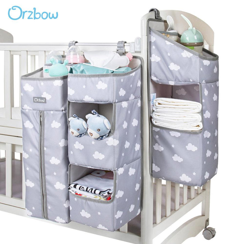 Orzbow Baby Bed Organizer Hanging Bags For Newborn Crib Diaper Storage Bags Baby Care Organizer Infant Bedding Nursing Bags