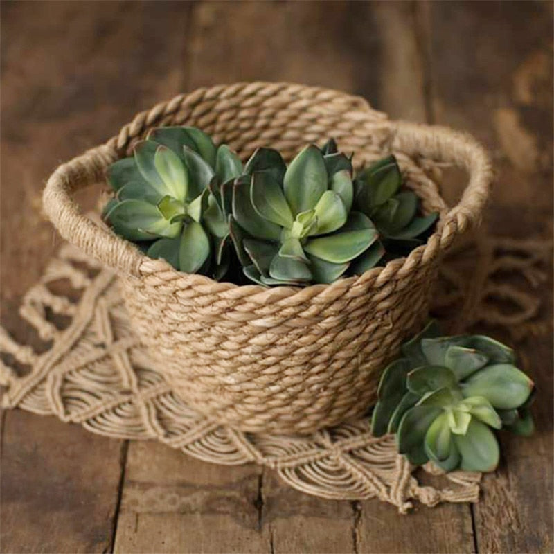 Newborn Photography Props Hand-Woven Straw Basket Natural Bamboo Baby Props Baskets Baby Shooting Accessories Posing Chair Sofa