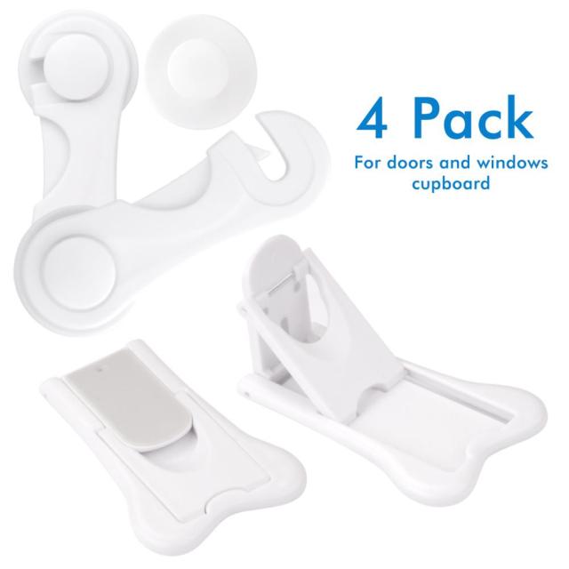 Qshare 8pcs/lot Child Baby Safety Lock Cupboard Cabinet Door Drawer Safety Locks Children Security Protector Baby Care